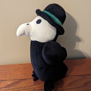 The Plague Doctor Black Plush Bird w/Bowler Hat 11-inch Stuffed Animal Toy